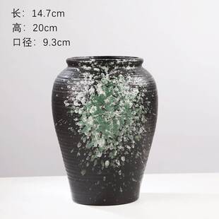 饰品摆件 复古手工粗陶陶瓷花瓶粗陶干花花器插花客厅酒店陶艺软装