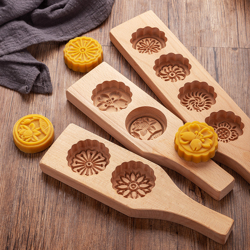 月饼模具木质绿豆糕中秋广式冰皮月饼模花样国风糕点压花磨具家用
