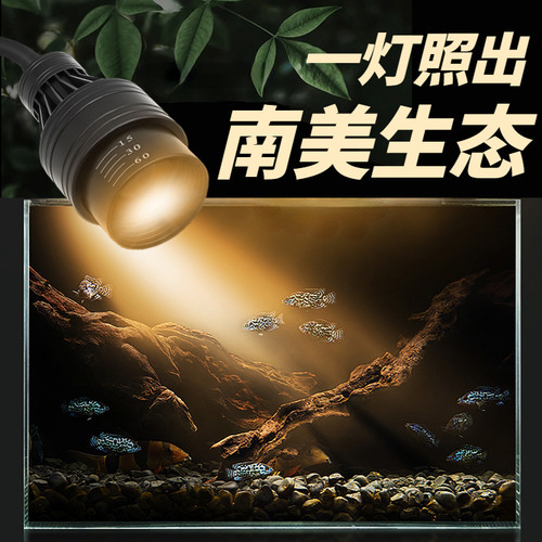 南美缸射灯鱼缸灯专用照明造景led防水超亮古法观赏水草夹全光谱