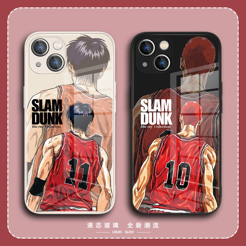 灌篮高手苹果14手机壳iPhone13promax高级感12卡通潮牌11新款15樱木花道xs男生15pro流川枫x适用6s玻璃13mini