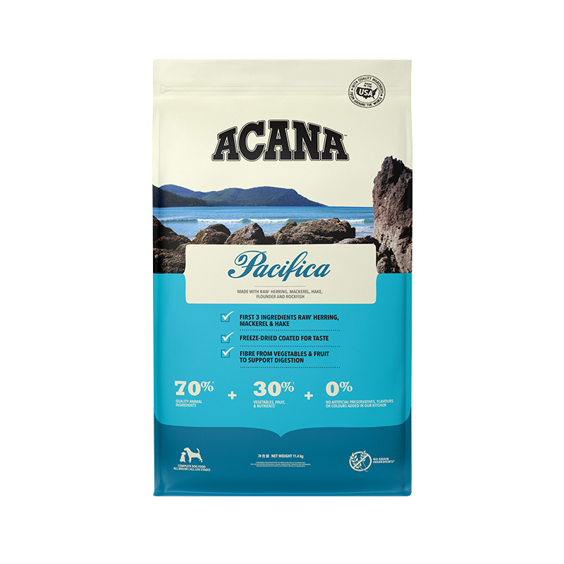 【百补】ACANA爱肯拿进口海洋盛宴鱼肉全阶段狗粮11.4KG