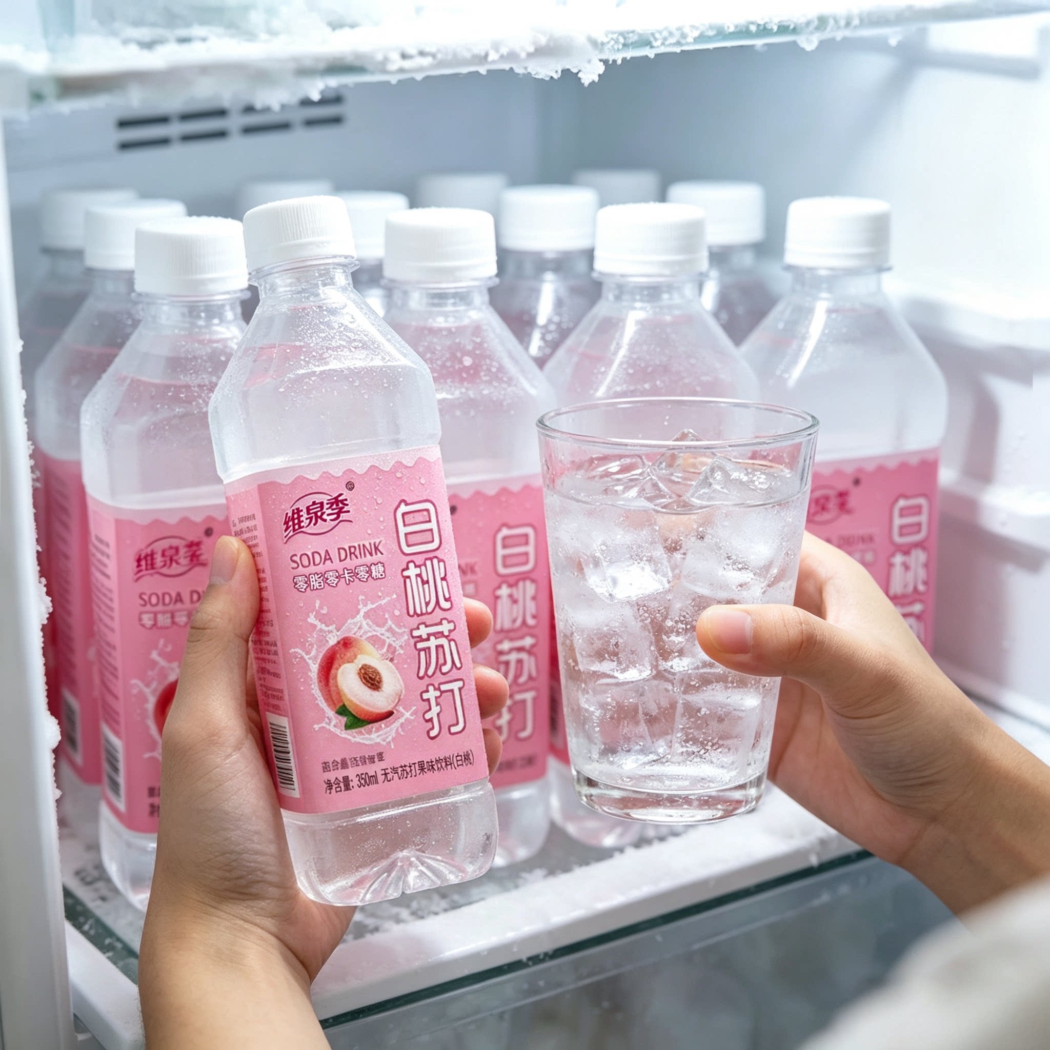 【买一送一】苏打水饮料整箱350ml*24瓶无糖无气弱碱性原味蜜桃味