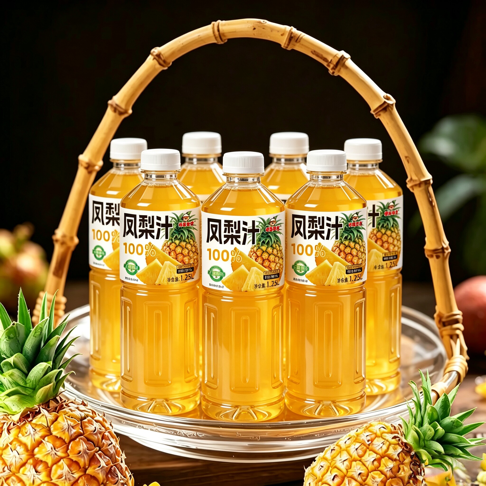 【5斤】100%凤梨汁大瓶畅饮0添加0色素0防腐剂VC果汁全新日期果汁