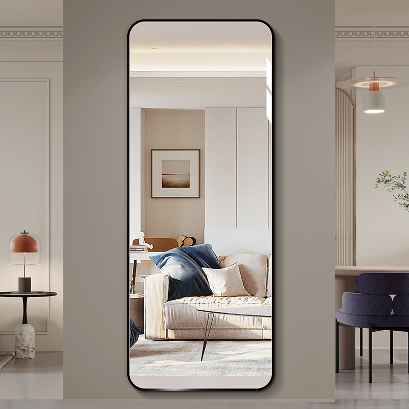 圆角轻奢铝合金边框穿衣镜