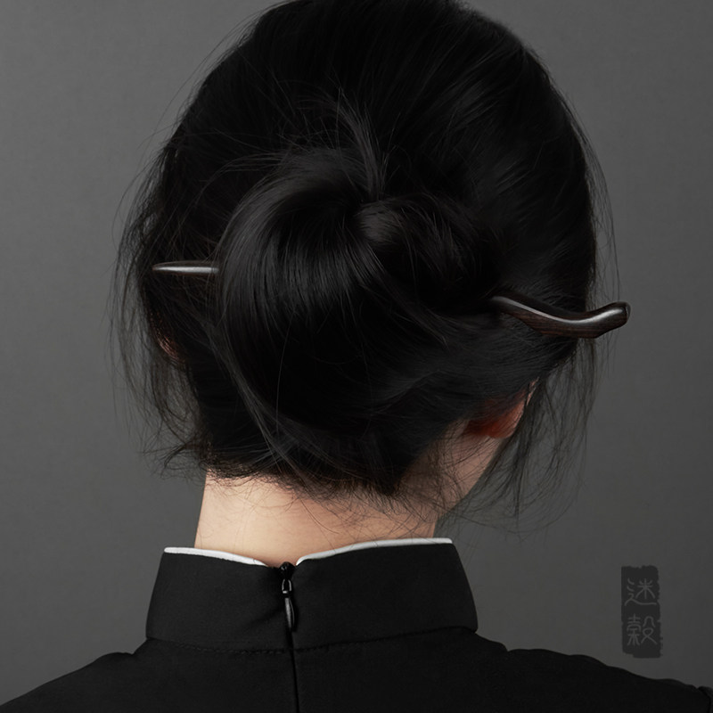 迷榖发簪精选檀木手工打磨
