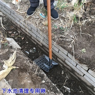 清下水道神器掏粪池工具清淤泥铲子弯头直角铁锹掏地沟污水井专用