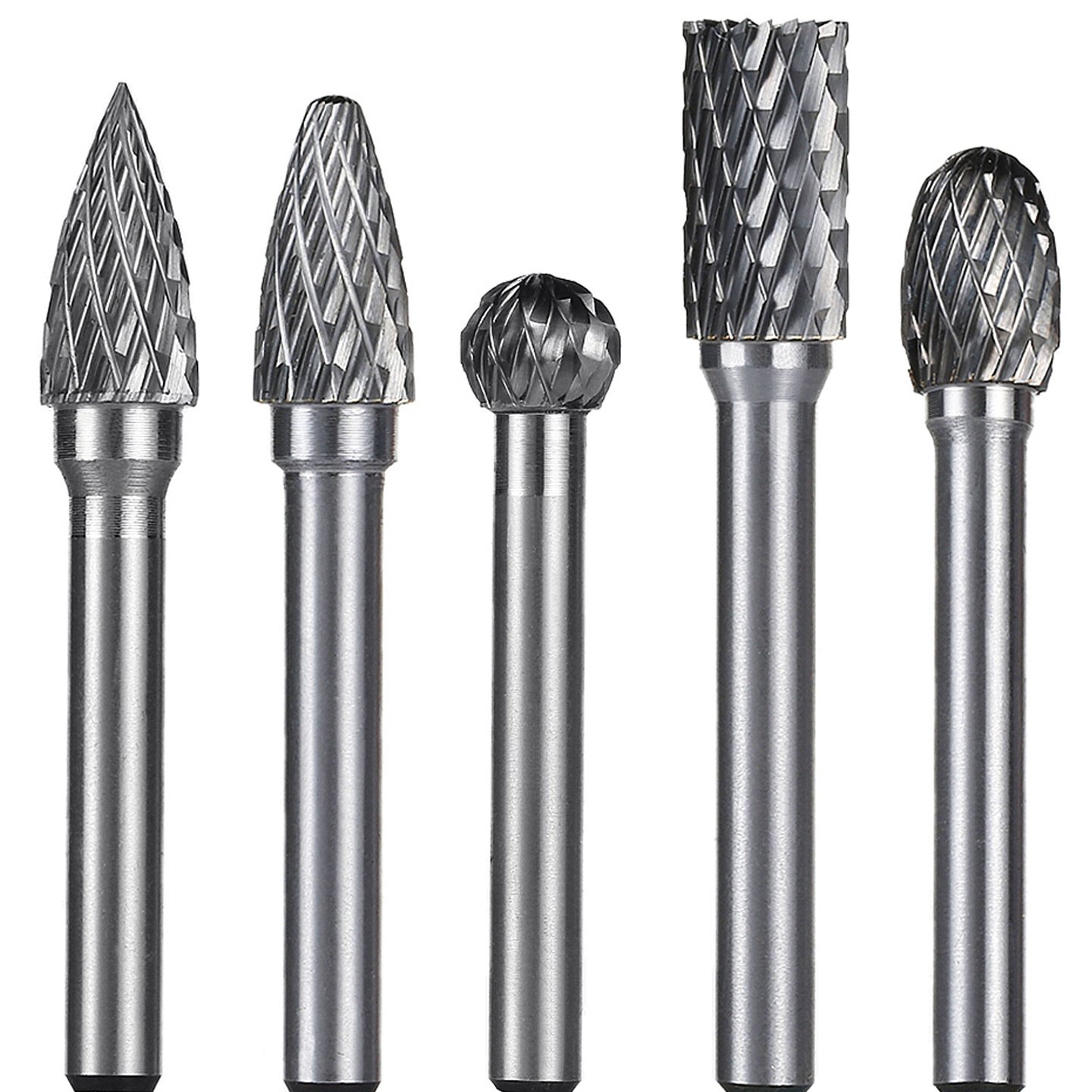 5pc盒装旋转锉钨钢铣刀头木雕打磨头根雕雕刻刀硬质合金钨钢磨头