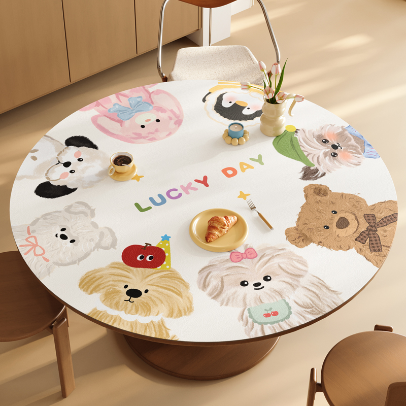 2025新款圆形桌垫防水防油免洗餐桌圆桌桌布pvc隔热垫桌面保护垫