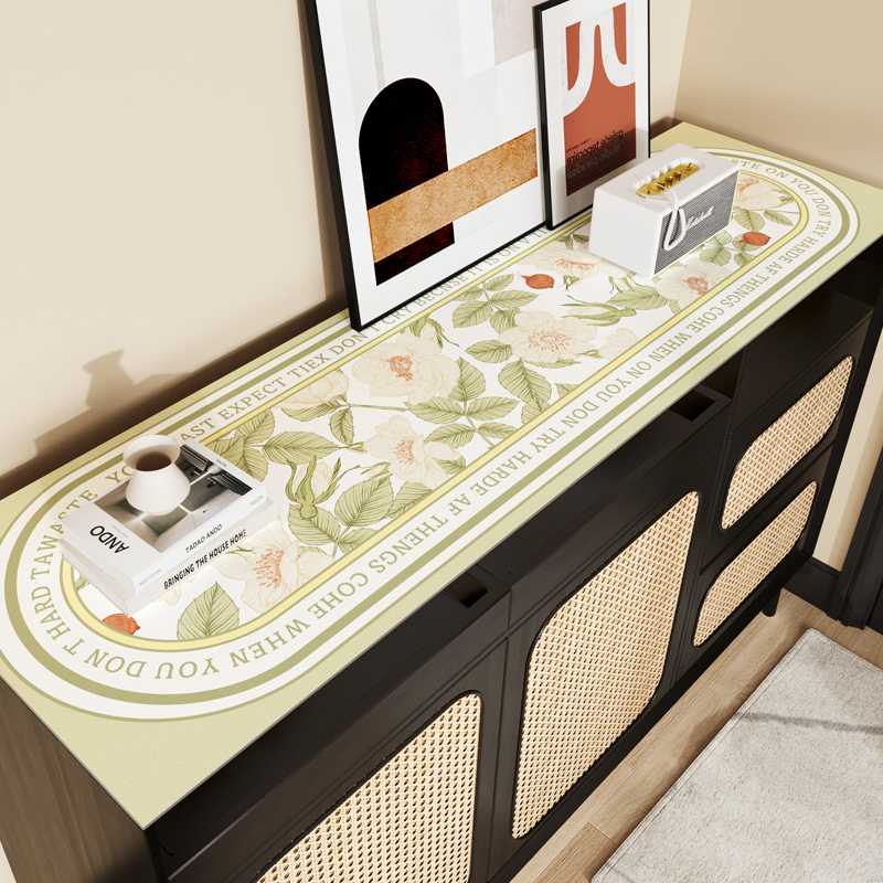 复古电视柜桌垫玄关餐边皮革高级