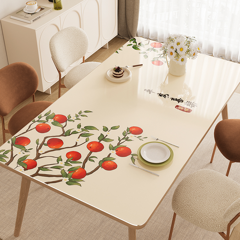 新中式软玻璃pvc餐桌垫防油防水