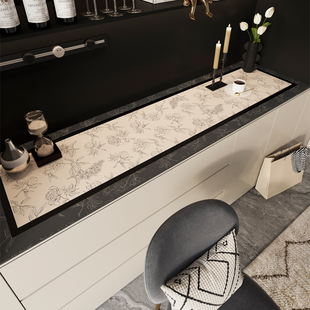 餐边柜桌垫进门玄关鞋柜台面长条保护垫子防水防油免洗电视柜桌布