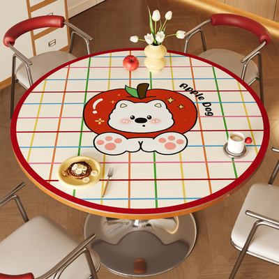 2025新款客厅茶几垫隔热防烫台布圆桌桌布防水防油免洗圆形餐桌垫