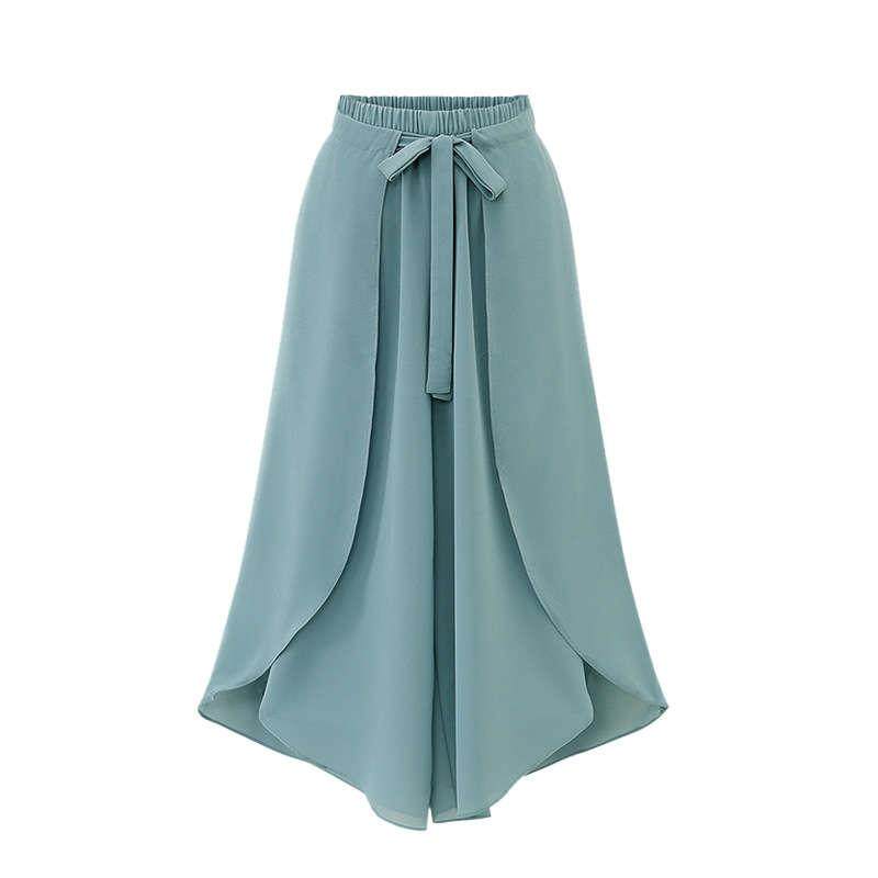 culottes wide-leg nine-point drape irregular straps