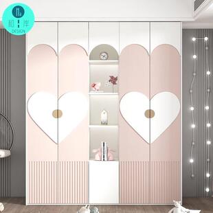 轻奢衣柜女孩现代简约公主风三四门实木衣橱家用儿童房小户型