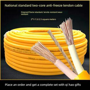 防冻电源线室外电线、电缆1.5 2.5 4方双芯国标软护套线