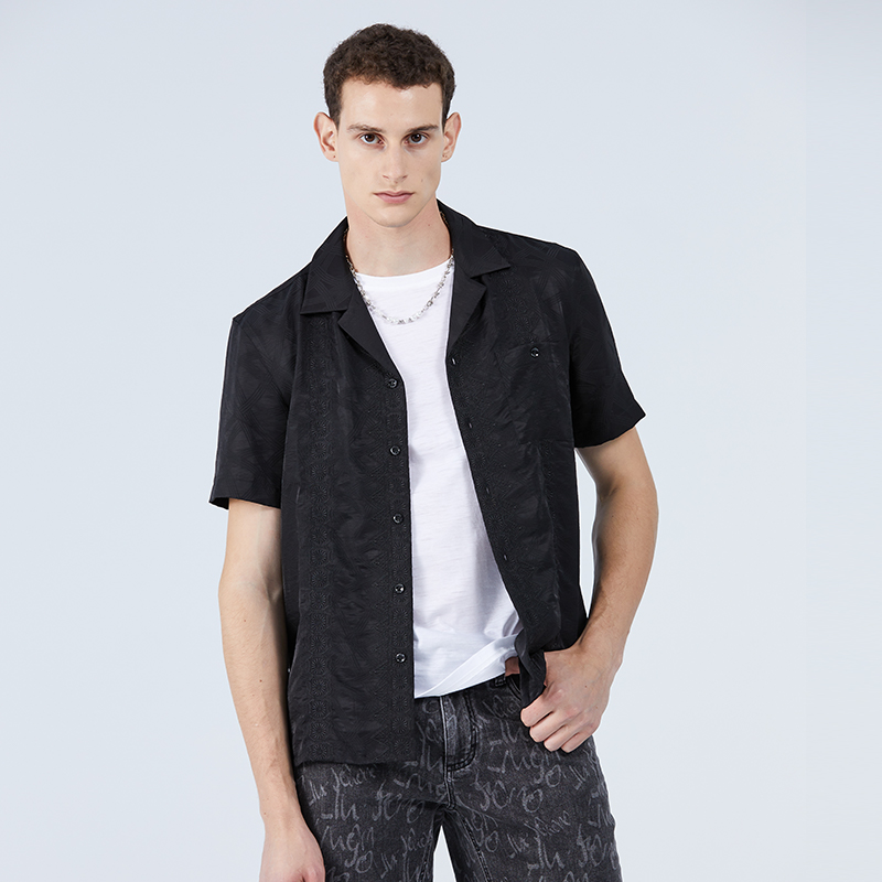 LIU·JOUOMO翻领商务短袖衬衫