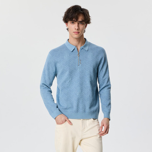 休闲舒适绵羊毛微弹POLO领套头毛衫 秋冬款 上衣 UOMO男士 LIU·JO