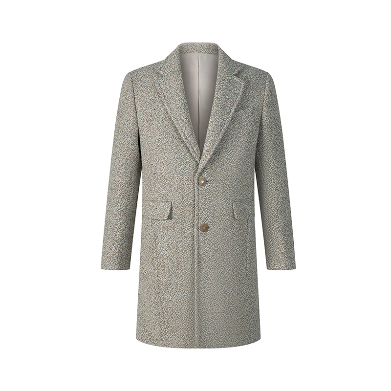 LIU·JO UOMO男士 秋冬款商务休闲翻领中长款绵羊毛大衣外套上衣