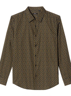 【22AW】LIU·JOUOM经典时尚款几何格纹采用数码直喷工艺长袖衬衫