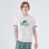 新品 LIU·JO 2023夏季 潮流圆领T恤男装 UOMO白色字母渐变印花时尚