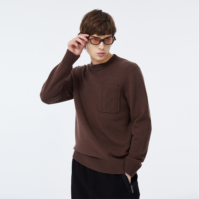 LIU·JO UOMO男士秋冬休闲舒适圆领长袖绵羊毛套头毛衫内搭上衣