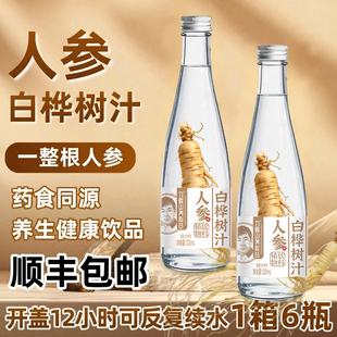 九峰山养心谷人参白桦树汁加整棵人参养生健康饮品木本植物饮料