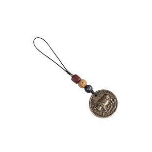 加噜十二生肖手机挂件绳鼠牛虎年兔龙蛇马羊猴鸡狗猪汽车钥匙扣挂件男女手机挂饰铜牌挂饰本命生肖挂件平安