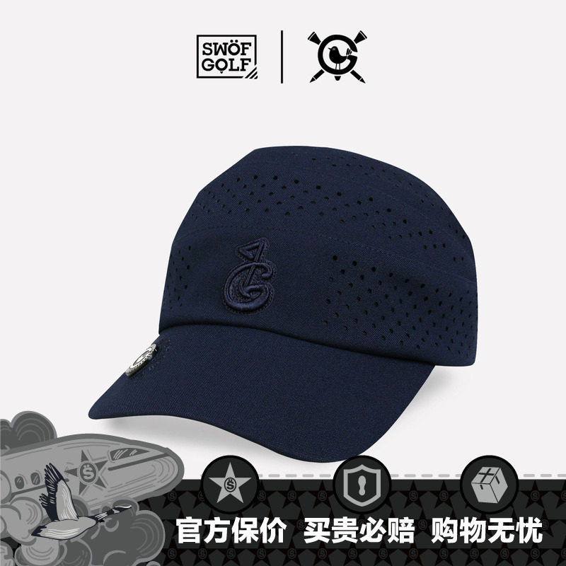 SWOF GOLF 思沃福高尔夫 藏蓝色地平线帽子 网孔透气遮阳空顶帽