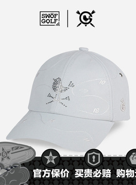 SWOF GOLF 思沃福高尔夫帽子 灰色幸运水晶小鸟 男女款鸭舌棒球帽