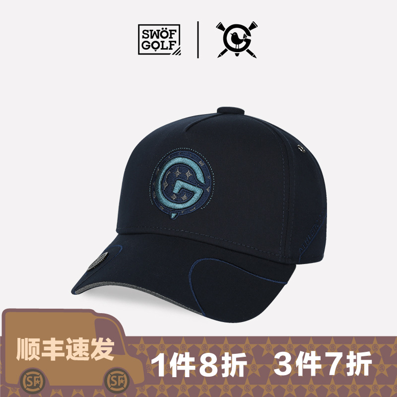 [3件7折]思沃福高尔夫球帽子藏蓝色磁吸MARK马克防晒遮阳棒球帽
