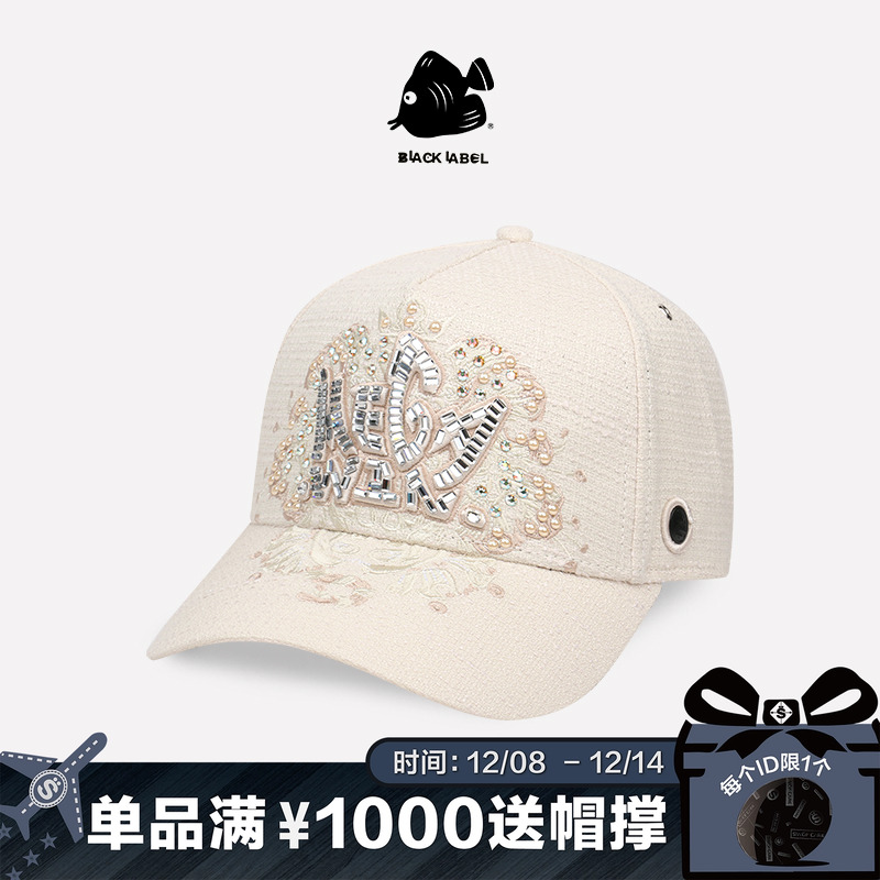 思沃福黑标水钻珍珠刺绣棒球帽