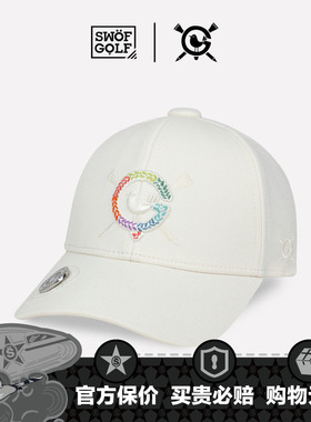 SWOF GOLF 思沃福高尔夫帽子 白色精美刺绣 舒适透气运动棒球帽