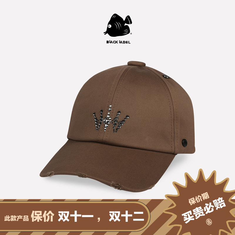 思沃福黑标进口水钻皇冠棒球帽
