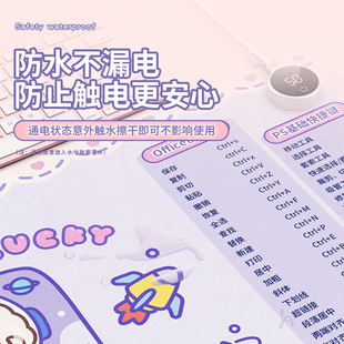 加热鼠标垫办公室写字桌面电脑键盘电热暖手桌垫快捷键暖桌发热垫