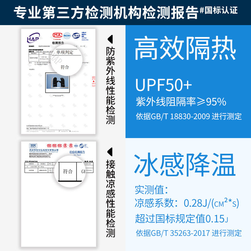UPF50+夏季冰丝凉感防紫