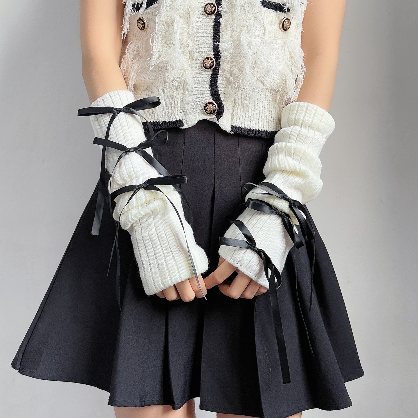 秋冬女士保暖毛线手臂套l
