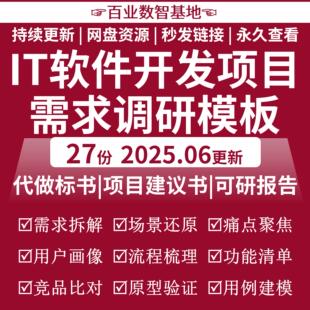 软件项目IT需求调研模板报告计划规范方案网站建设分析用户记录书