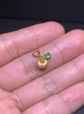 翡翠A货冰种阳绿福如意锁吊坠小金陀S925银百搭时尚款挂件DlY配饰