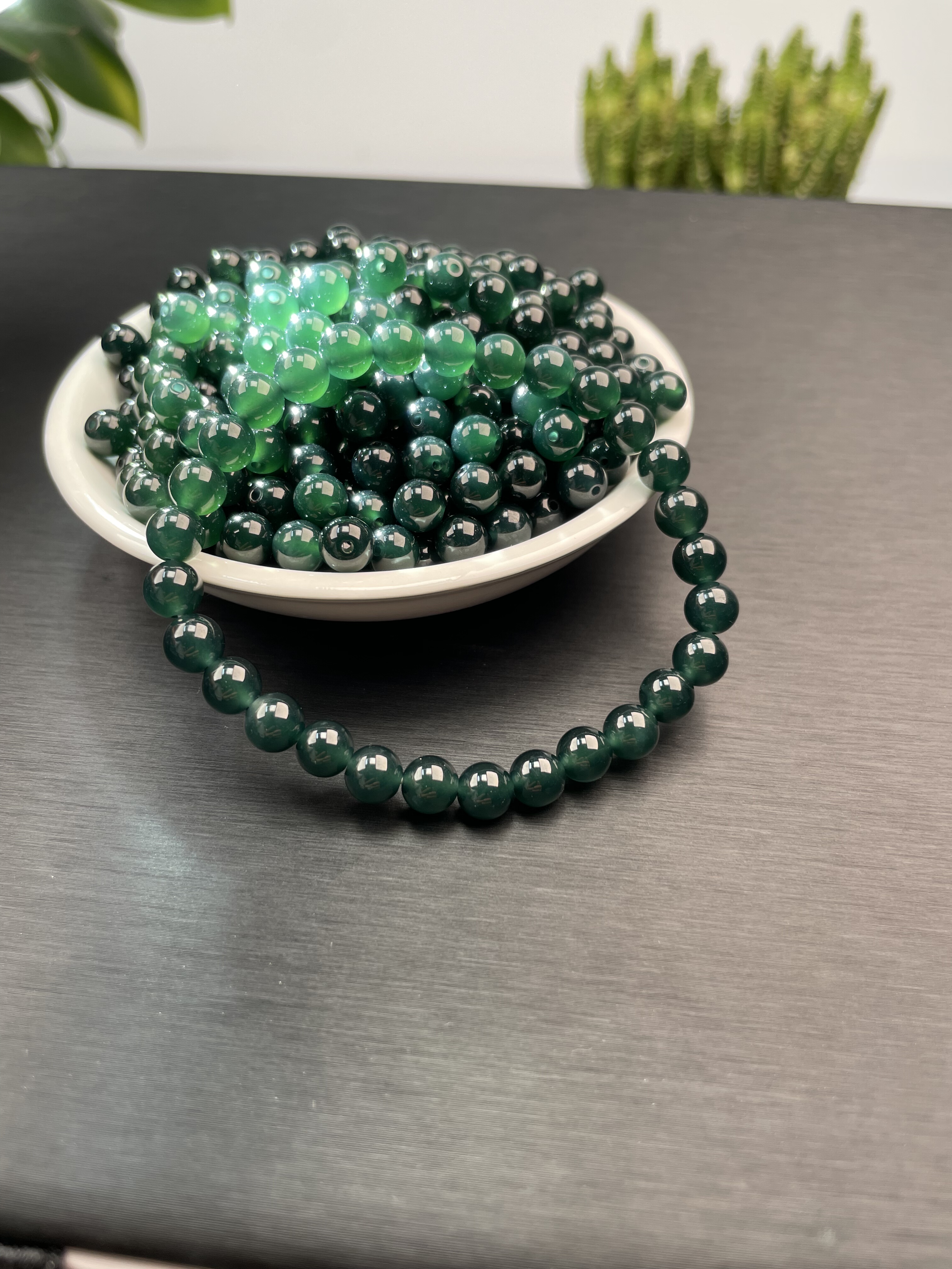 天然A货翡翠老坑冰种极致蓝暴力蓝老蓝水圆形DIY散珠手串玉石珠子