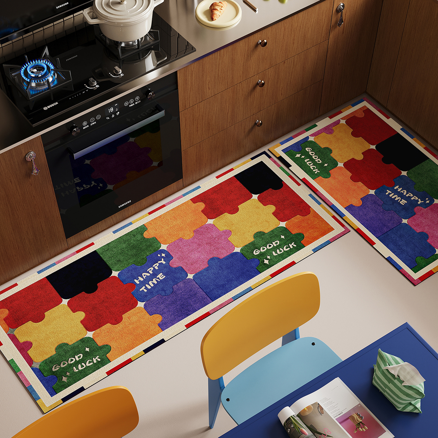 多巴胺厨房地垫吸水吸油防滑