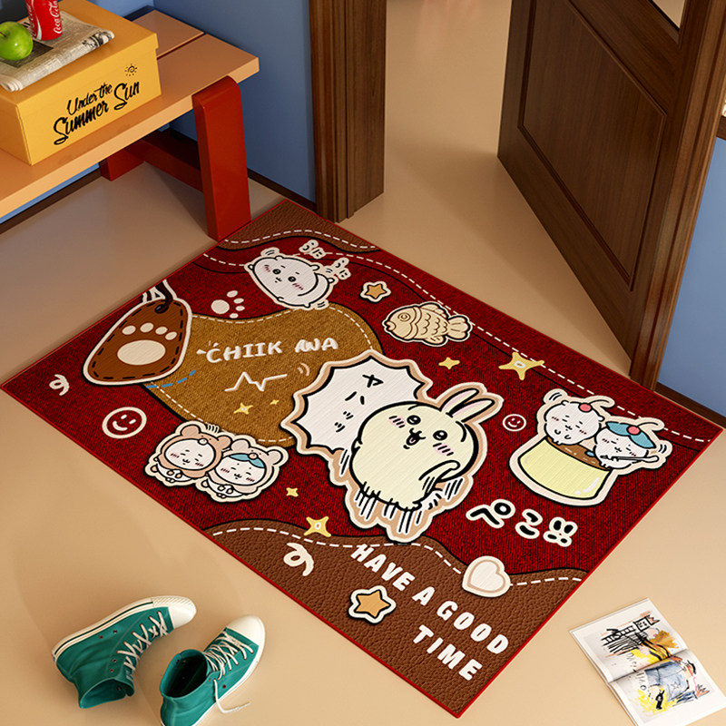chiikawa乌萨奇地垫入户门垫卡通进门地毯防滑红色家用门口脚垫,居家布艺,入户地垫,淘宝优惠券,粉丝福利购,淘宝优惠卷