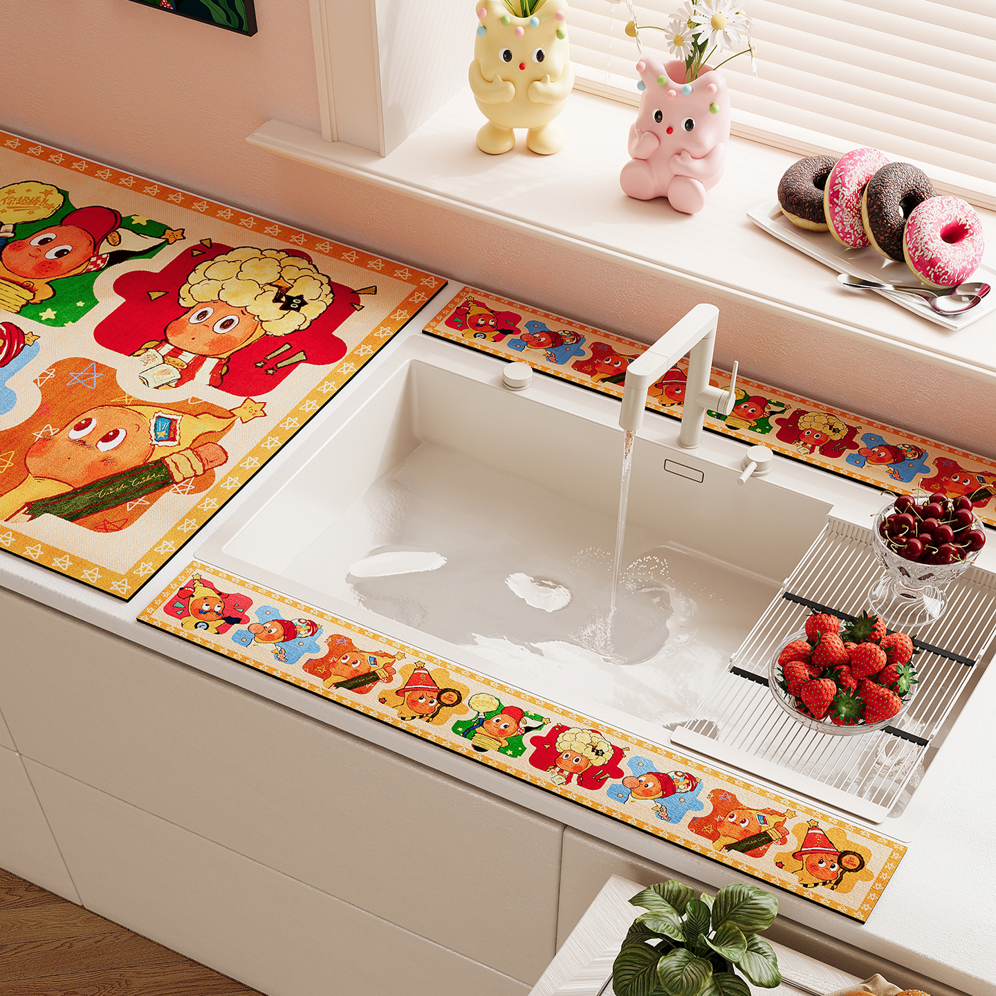 洗碗池吸水垫水槽洗手台防溅水垫