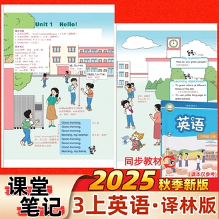 小学三年级上册下册英语课堂笔记苏教版 课堂笔记三年级上下册英语译林版 2025新版 同步教材课本原文翻译知识点讲解预习 江苏专用