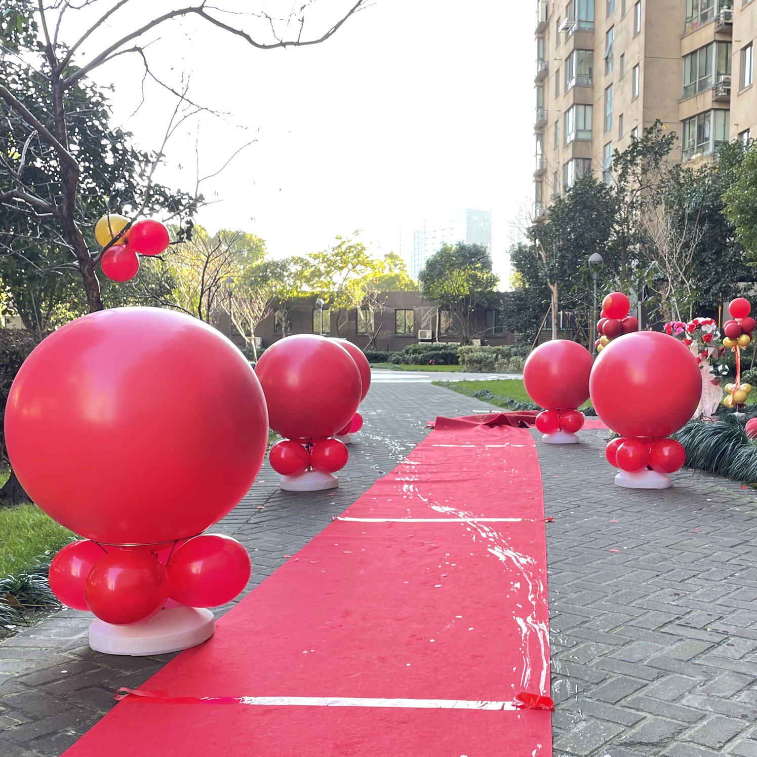 结婚地爆球迎亲气球天爆球布置 空爆球爆破球全套工具 开业飘空球