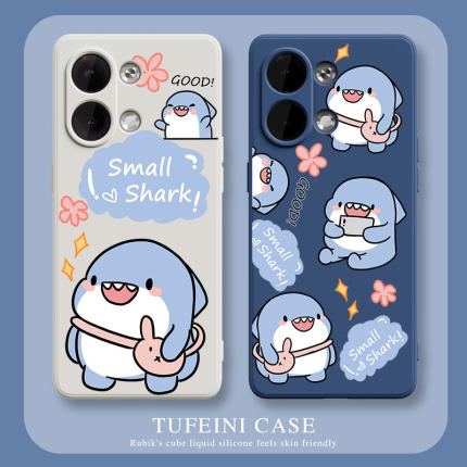 鲨鱼宝宝oppo手机壳reno8适用7简约5新款vivos15s12女6男iqoo10一加8t情侣8卡通5pro可爱4se创意9r潮neo6超火