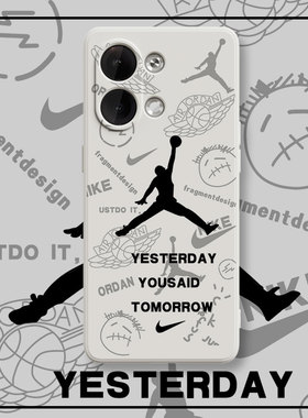 乔丹Reno9手机壳vivoS15适用oppoK10x新款iqoo11/10个性创意neo7女6男8pro一加9R情侣10液态X80硅胶8T潮牌5软