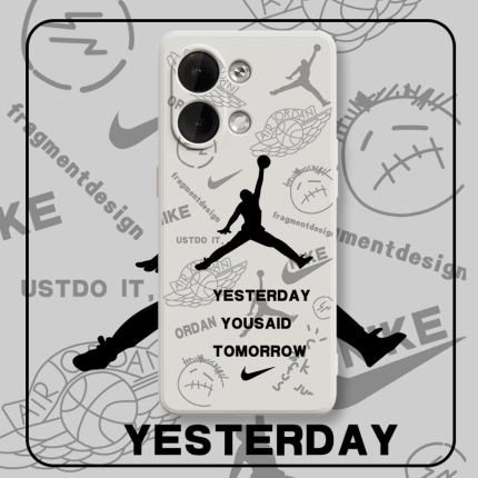 乔丹Reno9手机壳vivoS15适用oppoK10x新款iqoo11/10个性创意neo7女6男8pro一加9R情侣10液态X80硅胶8T潮牌5软