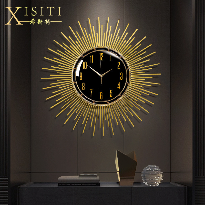 2024新款餐厅网红挂钟轻奢简约创意现代装饰家用钟表客厅时钟挂墙