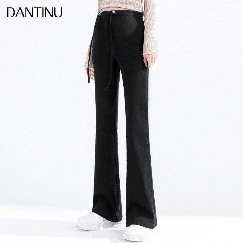 孕妇裤子春秋款外穿2024弹力显瘦无拖腹K布大码加长喇叭裤春季长