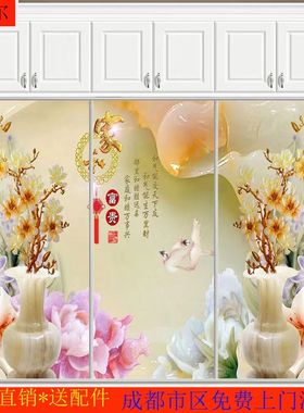定制衣柜推拉门钢化玻璃衣橱简约滑动壁柜高光实木彩绘雕刻移门卧